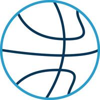 basketball ligne bleu deux Couleur icône vecteur