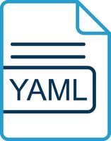 yaml fichier format ligne bleu deux Couleur icône vecteur