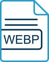 webp fichier format ligne bleu deux Couleur icône vecteur