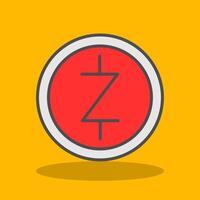 zcash rempli ombre icône vecteur