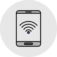 Wifi ligne rempli lumière icône vecteur
