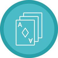 poker cartes ligne multi cercle icône vecteur