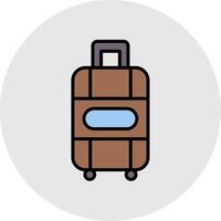 valise ligne rempli lumière icône vecteur