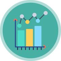 bar graphique plat multi cercle icône vecteur