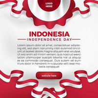 17 août, fête de l'indépendance de l'indonésie, carte de voeux, modèle de média social, dépliant vecteur