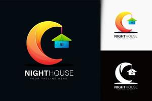 logo de maison de nuit avec dégradé vecteur