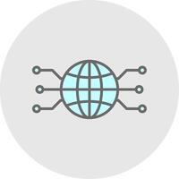 global réseau ligne rempli lumière icône vecteur