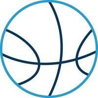 basketball ligne bleu deux Couleur icône vecteur