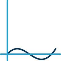 vague graphique ligne bleu deux Couleur icône vecteur