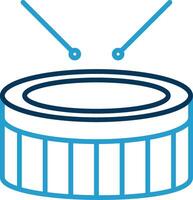 piège tambour ligne bleu deux Couleur icône vecteur