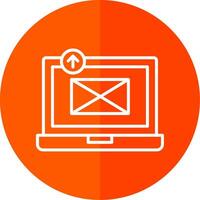 Envoi en cours email ligne Jaune blanc icône vecteur