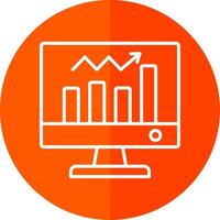 analytique ligne Jaune blanc icône vecteur