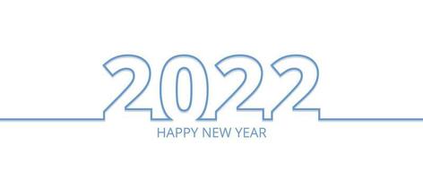 bonne année 2022 avec un design en ligne plate vecteur