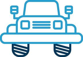 jeep ligne bleu deux Couleur icône vecteur
