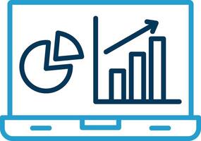 analytique ligne bleu deux Couleur icône vecteur