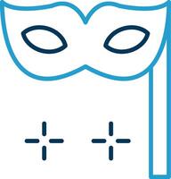 masque ligne bleu deux Couleur icône vecteur