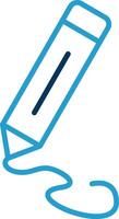 crayon ligne bleu deux Couleur icône vecteur