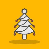 Noël arbre rempli ombre icône vecteur