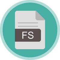 fs fichier format plat multi cercle icône vecteur