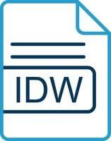 IDW fichier format ligne bleu deux Couleur icône vecteur