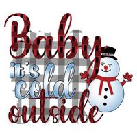 bébé il fait froid dehors, design de sublimation d'hiver, parfait sur les t-shirts, les tasses, les panneaux, les cartes et bien plus encore, vecteur gratuit