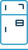 frigo ligne bleu deux Couleur icône vecteur