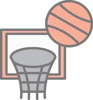 basketball ligne rempli lumière icône vecteur