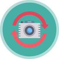 commutateur caméra plat multi cercle icône vecteur