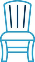 fauteuil ligne bleu deux Couleur icône vecteur