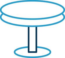 rond table ligne bleu deux Couleur icône vecteur