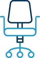 chaise ligne bleu deux Couleur icône vecteur