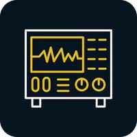 oscilloscope ligne Jaune blanc icône vecteur