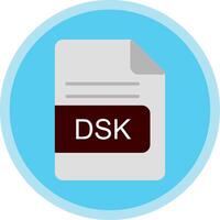 dsk fichier format plat multi cercle icône vecteur