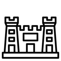 le sable Château ligne icône conception vecteur