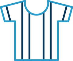 chemise ligne bleu deux Couleur icône vecteur