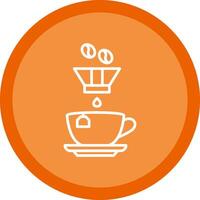 café filtre ligne multi cercle icône vecteur