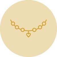 Collier ligne Jaune cercle icône vecteur