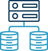 Les données serveur ligne bleu deux Couleur icône vecteur