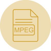 mpeg fichier format ligne Jaune cercle icône vecteur