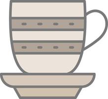 thé tasse ligne rempli lumière icône vecteur