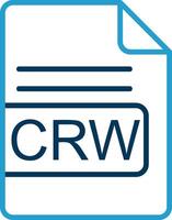 crw fichier format ligne bleu deux Couleur icône vecteur