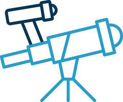 télescope ligne bleu deux Couleur icône vecteur