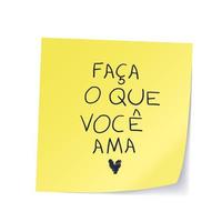 autocollant jaune inspirant manuscrit en portugais brésilien. traduction - faites ce que vous aimez. vecteur