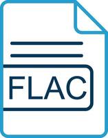 flac fichier format ligne bleu deux Couleur icône vecteur