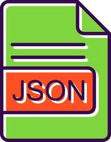 json fichier format rempli conception icône vecteur