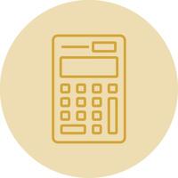 calculatrice ligne Jaune cercle icône vecteur