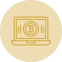 bitcoin exploitation minière ligne Jaune cercle icône vecteur