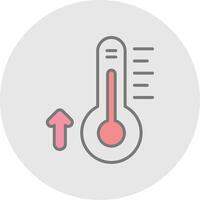 thermomètre ligne rempli lumière icône vecteur