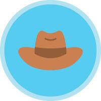 cow-boy chapeau plat multi cercle icône vecteur