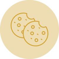 biscuits ligne Jaune cercle icône vecteur
